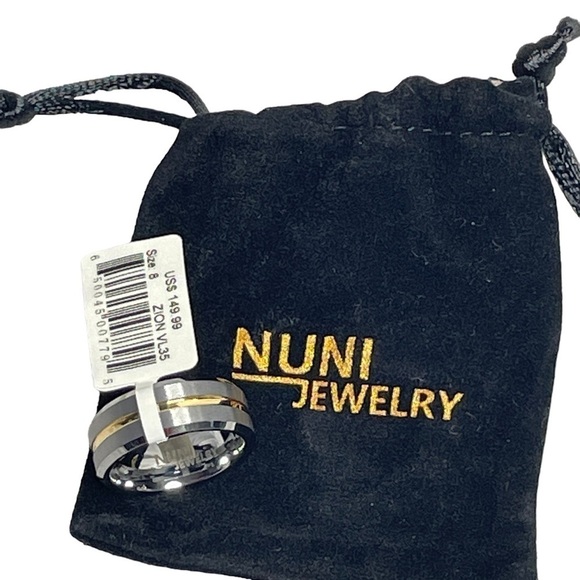 Nuni Jewelry 8mm Tungsten comfort band wedding ring NWT - Picture 5 of 6